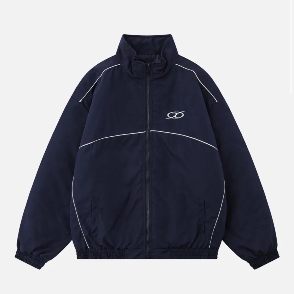 Like new Alfric Eden navy Line Patchwork Coat
